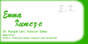 emma kuncze business card